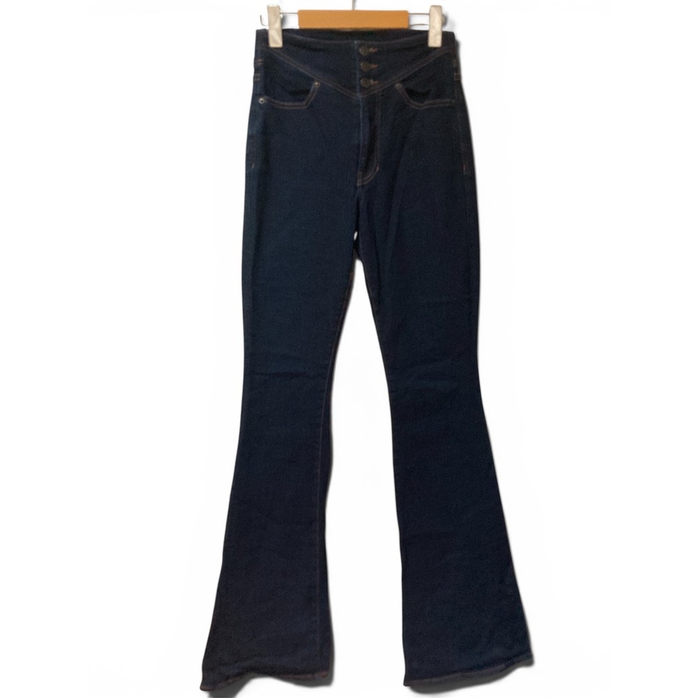 Veronica Beard Jeans Womens 27 Dark Wash High Rise Button Fly Flare Indigo Denim